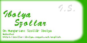 ibolya szollar business card